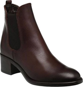 Tamaris Schoenen, Dames, Bruin, 38 EU, Leer, Chelsea Enkellaarsjes