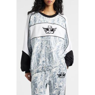 Boys Lie Snowed In Camo Thermal Sweatshirt in Black And White at Nordstrom, Size X-Small