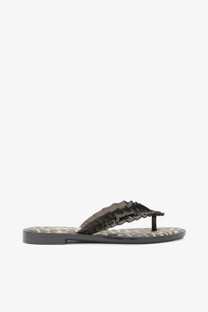 Ganni Melissa Flip Flop in Leopard - Size 11/12 Black