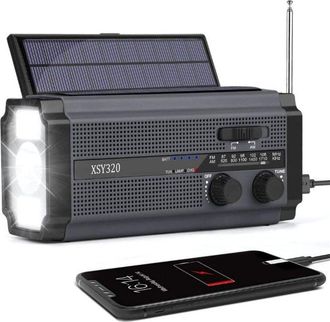 OEM Radio De Emergencia Port&aacute;til 5000 Mah Gris Y Negro