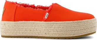 Toms Valencia Platform Espadrille Flame Canvas