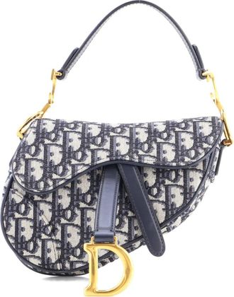 Dior Saddle Handbag Oblique Canvas Mini shoulder bag - Blauw