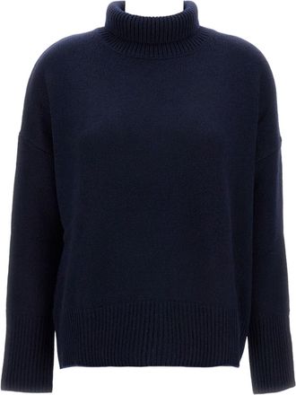 Lisa Yang Heavy-Knit Cashmere Turtleneck Sweater with Asymmetric Hem