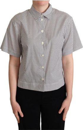 Dolce & Gabbana Polo Top met kraag en korte mouwen - Dames - Overhemden - Veelkleurig - M - Katoen - Overhemden