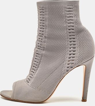 Gianvito Rossi Grey Knit Fabric Vires Ankle Booties
