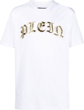 Philipp Plein logo-appliqué cotton T-shirt - men - Cotton/Spandex/Elastane - XXXXL - White