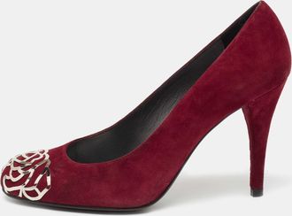 Stuart Weitzman Burgundy Suede Rosita Round Toe Pumps