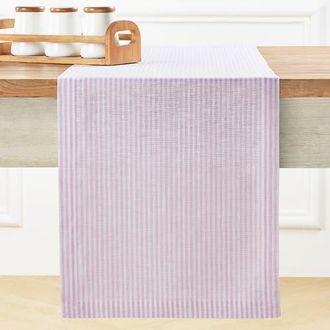 Solino Home Linen Table Runner for Dining Table, Holiday and Everyday Table Decor - Narrow Stripe in Pink And White at Nordstrom, Size Xx-Small