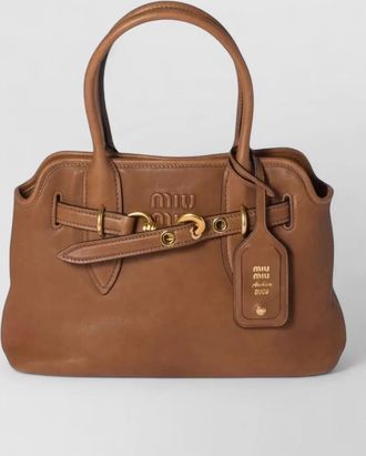 Miu Miu aventure lamb leather tote bag