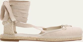 Christian Louboutin Cassiadrilla Canvas Lace-Up Espadrilles