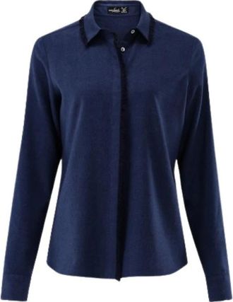 van Laack Leni Blouse - Dames - Overhemden - Blauw - XL - Overhemden