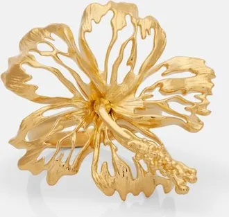 Oscar De La Renta Hibiscus Flower ring