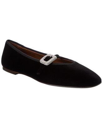 Giuseppe Zanotti Amanda Velvet Mary Jane Flat