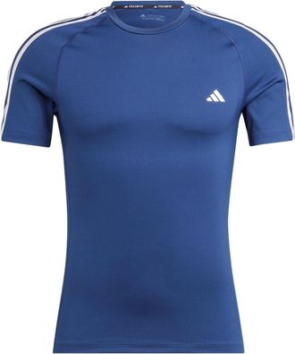adidas Techfit 3-Stripes Training Tee Blue IC2166