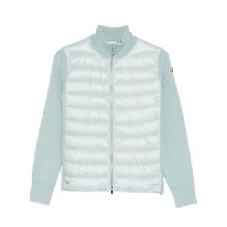 Moncler Cardigans, female, Blue, Size: S Padded Cardigan