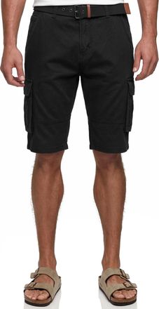 Indicode Cargoshorts INDICODE INMonroe, Herren, Gr. XXL, N-Gr, schwarz, Web, Obermaterial: 100% Baumwolle, unifarben, regular fit knielang, Hosen Cargoshorts