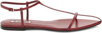 Jil Sander flat strappy sandals - women - Goat Skin/Calf Leather/Calf Leather - 37.5 - Red