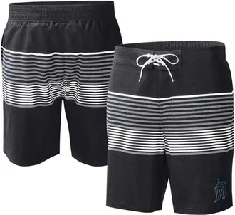 G-III Sports by Carl Banks Mens G-III Sports by Carl Banks Black Miami Marlins Coastline Volley Swim Shorts at Nordstrom, Size Xx-Large