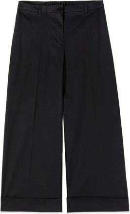 Oltre Cropped broek van een katoenmix - Dames - Vrijetijds broeken - Zwart - S - Katoen - Broeken