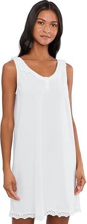 Lauren Ralph Lauren Eyelet Button Flutter Neck Gown Womens Jumpsuit & Rompers One Piece White : LG (US 12-14), Cotton/Polyester