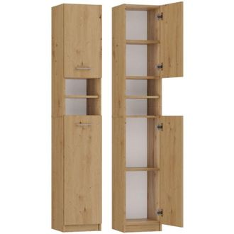 Topeshop Topeshop - marello - Columna de ba&ntilde;o moderna - 180x32x30 - 2 puertas + estantes