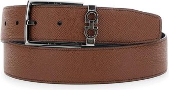 Ferragamo Klassieke Bruine Riem met Gesp - Heren - Riemen - Bruin - 115 CM - Leer - Accessoires