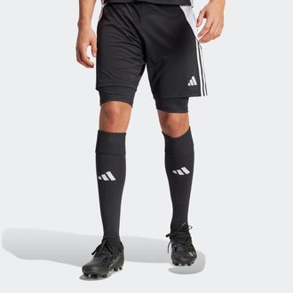 adidas Trainingsshorts ADIDAS PERFORMANCE TIRO24 TRSH2IN1, Damen, Gr. XXL, N-Gr, schwarz-weiss (schwarz, wei&szlig;), Obermaterial: 100% Polyester, Hosen Trainings