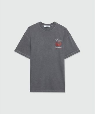 Msgm Gray Cotton Mens T-Shirt