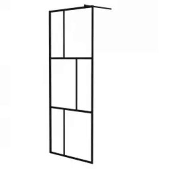 vidaXL Vidaxl - Mampara De Ducha Accesible Con Vidrio Templado Negro 80x195 Cm