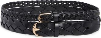 Nordstrom Double Braid Leather Belt in Black at Nordstrom, Size Large/x-Large