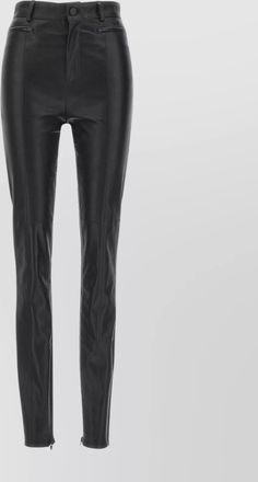 DAVID KOMA leather leggings with ankle zips and pockets