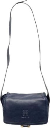 Loewe Pre-owned Cross Body Bags, female, Blue, Size: ONE SIZE Pre-owned Leather Shoulder Bag