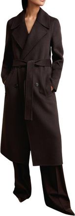 Reiss Rene Double Breasted Wool Blend Coat in Aubergine at Nordstrom, Size 12 Us
