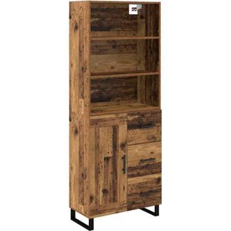 vidaXL Highboard Old Wood 69.5 x 34 x 180 cm Engineered Wood vidaXL
