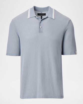Rag & Bone Mens Harvey Tipped Knit Polo Shirt