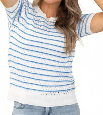 Staccato Ivy Stripe Knit Top In Blue