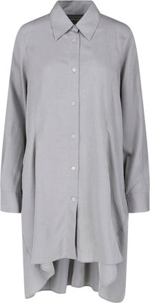 Our Legacy Grey Flux Asymmetrical Hem Tencel Shirt