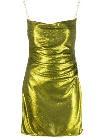 Gauge81 sequinned draped minidress - women - Nylon/Viscose/Polyester - 40 - Green