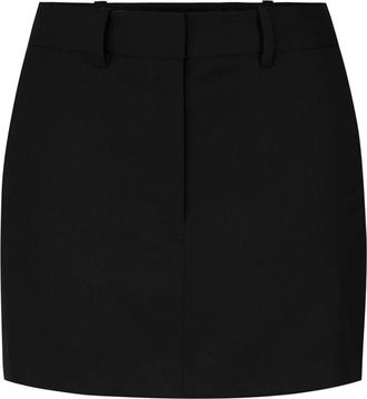 Elisabetta Franchi Gabardine Rok met Kleppen - Dames - Korte rokken - Zwart - XL - Rokken