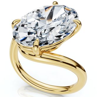 Pompeii3 Certified 7Ct Aire Oval Cut Diamond Solitaire Engagement Ring 14k Gold Lab Grown