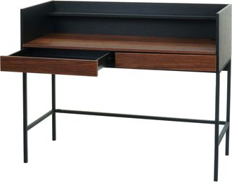 Hhg Hhg - Nunca Usado] Escritorio 234, Escritorio De Oficina Mesa De Ordenador Mesa De Trabajo, Caj&oacute;n 120x50cm Madera Metal, Aspecto Nogal