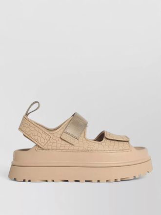 UGG leather embossed platform sandals