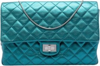 Chanel Pre-owned Vintage Quilted Flap Shoulder Bag - Dames - Vintage Schoudertas - Blauw - ONE Size - Leer - Vintage