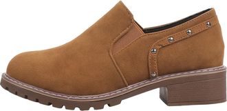 Generic Womens Ankle Boots with Thick Heel and Sole Fashionable Outdoor Casual Footwear for Everyday Wear (Brown, 5.5)