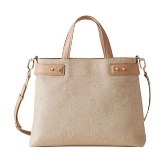 Borbonese Handbags, female, Beige, ONE SIZE, Medium Armor Shopping Bag in Sand