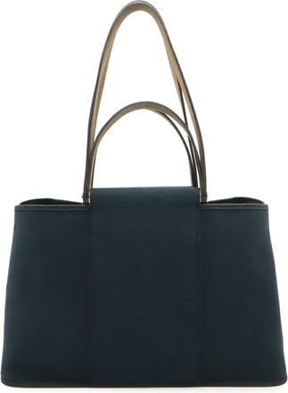 Herm&egrave;s Black Toile Officier Handbag Shoulder Bag Tote Bag (Pre-Owned)