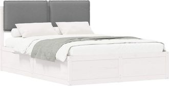 vidaXL Estructura De Cama Con Cabecera Tapizada Gris Claro Vidaxl