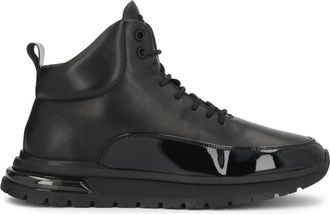 Kazar High Upper Leather Sneakers - Heren - Sneakers - Zwart - 42 EU - Leer - Schoenen