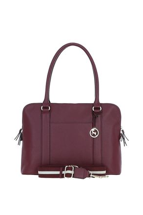 Ashwood Leather Womens Cuore di Cuoio 3 Section Large Handbag - Wine - One Size