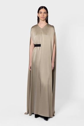 Roksanda Ilincic Fyeris Brushed Silk Caped Maxi Dress in Poire at Nordstrom, Size 12